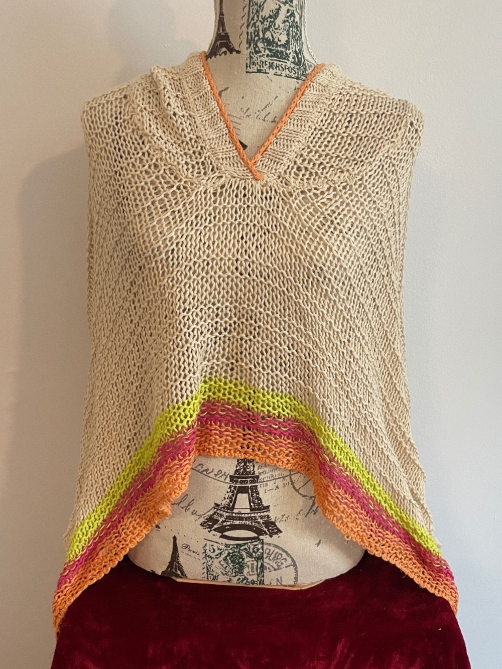 FREE PEOPLE - Crochet Style Poncho - Size XXS